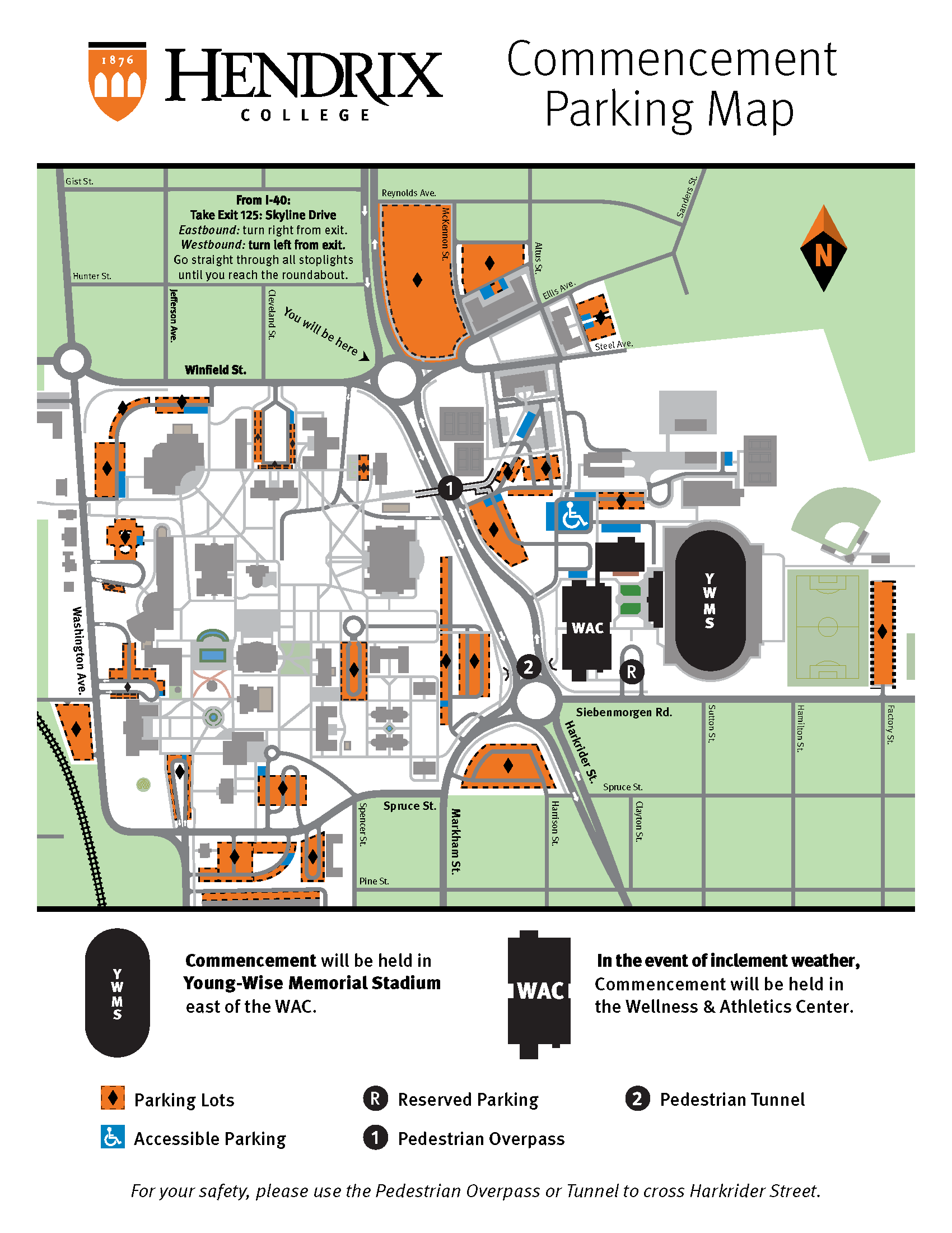 Commencement Parking Map 2022